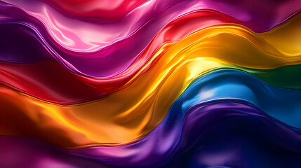 Fototapeta premium Colorful waves of fabric representing pride and diversity.