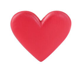 One red decorative heart isolated on white