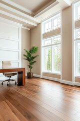 Fototapeta premium Modern home office with natural light and elegant design