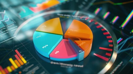 Obraz premium Colorful Pie Chart and Charts