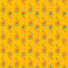 Colorful seamless paisley pattern for the festive look. EPS 10 file is made in RGB color. Pattern swatch is included in the file.