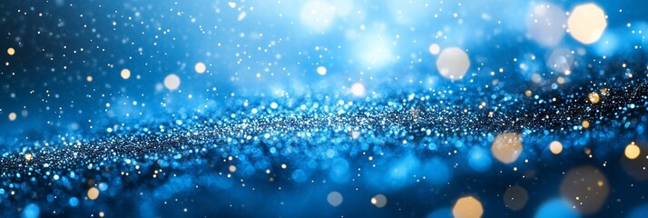 Obraz premium A blue background with snowflakes falling, creating an atmosphere of winter and celebration