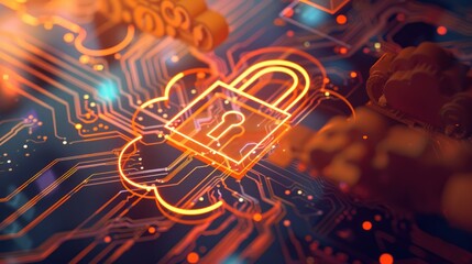 Fototapeta premium Cybersecurity - Digital Data Security