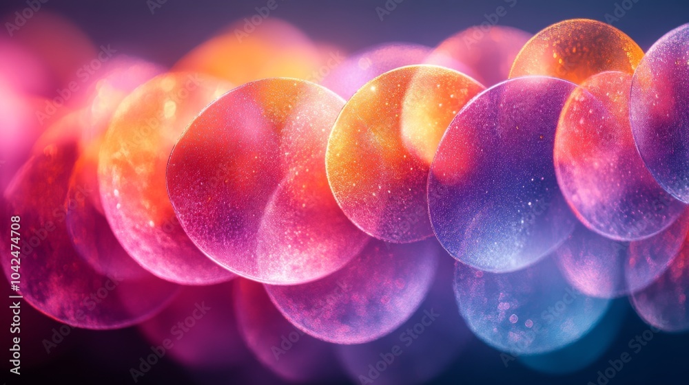Fototapete Vivid, colorful bokeh lights blur into a smooth, enchanting backdrop, creating an inviting and whimsical atmosphere suitable for artistic projects.