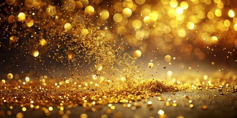 Abstract Gold Glitter Design Element - Shiny Golden Texture and Light Confetti for Elegant Food Photography Backdrops