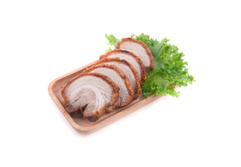 Crispy pork on white background