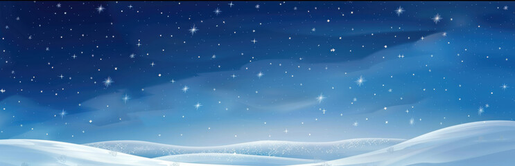 Fototapeta premium Festive Winter Night: Moonlight on White Snow, Ideal for Christmas and New Year Illustrations