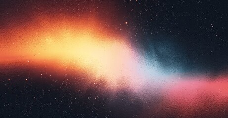 Grainy Gradient Texture Background in Black Orange Light Blue Abstract Wave with Noise and Blur for Banner Poster Header Cover Design