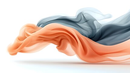 Obraz premium Captivating abstract image featuring smooth soft and fluid red and black smoke like tendrils rising and swirling against a pure white background creating a striking and mesmerizing visual effect