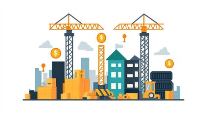 Obraz premium Construction and Capital Expenditure Visualization