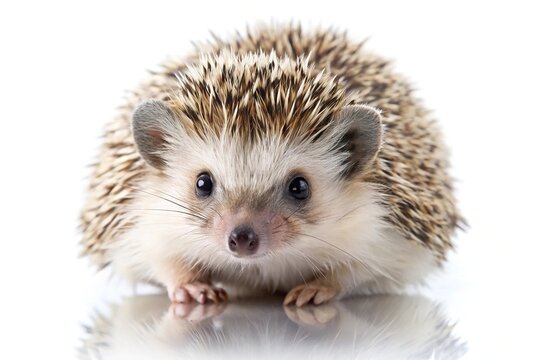 Desert hedgehog isolated on white background in macro view