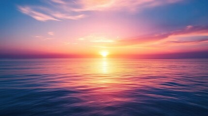 Serene Sunset Over Calm Ocean Waters