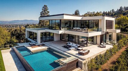 Fototapeta premium Luxury Modern Vacation Home Atherton California