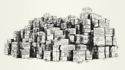 Inventory of Raw Materials and Products Stacked Together