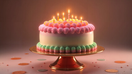 A Splendid Cake Display Featuring Vibrant Frosting and Elegant Presentation for Celebration