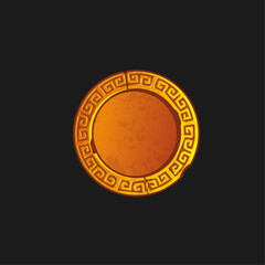 Gold coin game asset flat vector design