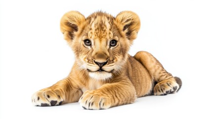 beby lion on the white background