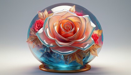 水晶の中のバラ