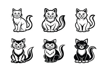 Obraz premium Cat Mascot Logo Icon - Clean and Modern Design on White Background for Branding