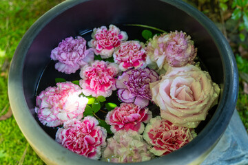 Hydrangea decoration in Japan