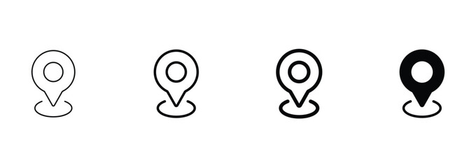 Location icon set vector. map pin symbol