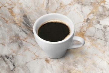 cup of hot sweet coffee on desk background