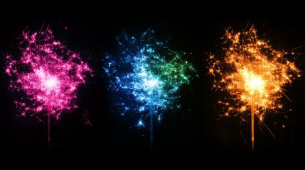 multicolor of fire sparklers