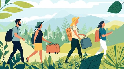 Fototapeta premium Eco-Friendly Travel: Embracing Sustainable Tourism and Cultural Responsibility