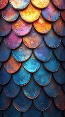 Fondo de escamas coloridos u hojas, fondo abstracto de fantas&iacute;a y color.


