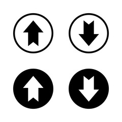 Simple up and down arrow on black circle