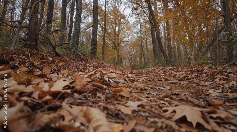 Wall mural Autumn Path Through Forest