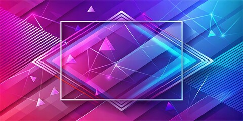 Obraz premium Abstract Rectangular Banner Design for Promotions, Discounts, and Sales in Pink-Blue-Violet Gradient