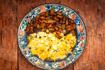 Classic culinary combination, bacon and eggs