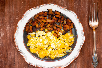 Classic culinary combination, bacon and eggs