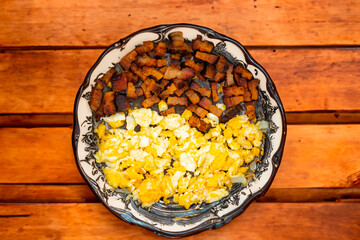 Classic culinary combination, bacon and eggs