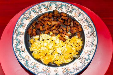 Classic culinary combination, bacon and eggs