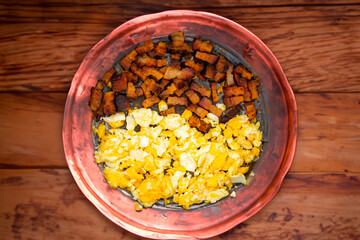 Classic culinary combination, bacon and eggs