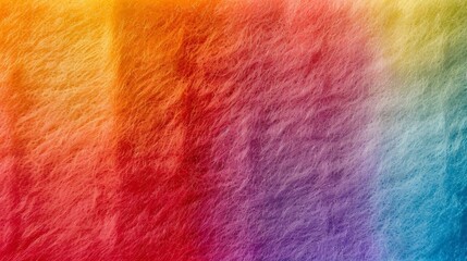 A playful and eyecatching textured fabric background showcasing a bright gradient of rainbow colors and a fuzzy feltlike texture evoking childhood memories.