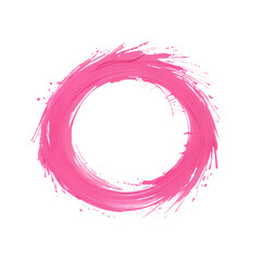 Pink hand drawn colored circles with place for your text isolated on white background
