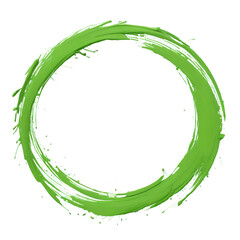 Green hand drawn colored circles with place for your text isolated on white background