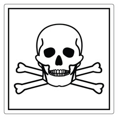 Skull and Crossbones Symbol in Black and White Design