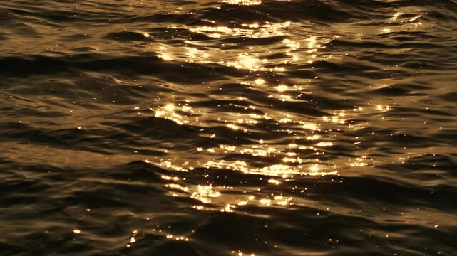 Movement of the sea at sunset