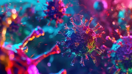 Obraz premium Microscopic View of a Virus