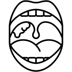 Adenoids Icon. Tonsil Problem Pictogram Graphic Illustration. Isolated Simple Line Icon For Infographic, App and Web Button.
