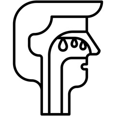 Polyps Icon. Nasal Infection Pictogram Graphic Illustration. Isolated Simple Line Icon For Infographic, App and Web Button.