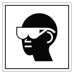 Profile Silhouette with Glasses Design Element