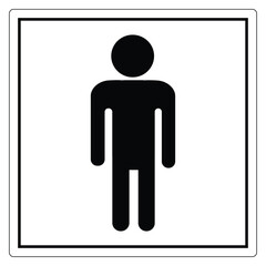 Simple Man Icon in Black and White Design