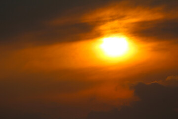 sunset in the sky. sunset in the clouds. end of the day. twilight time.