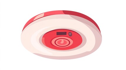 A cartoon-style fire smoke detector icon, showcasing a friendly alarm sensor with a playful design. This icon represents safety and fire prevention, featuring a simple yet recognizable shape 