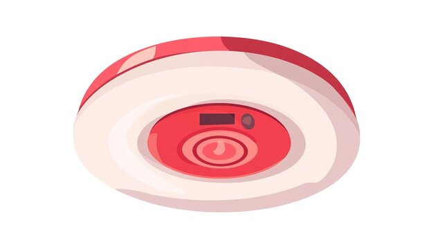 A cartoon-style fire smoke detector icon, showcasing a friendly alarm sensor with a playful design. This icon represents safety and fire prevention, featuring a simple yet recognizable shape 